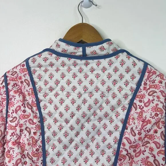 Reversible Quilted Jacket Boho Folk Print Paisley Floral Patchwork Women’s Sz XS - Picture 5 of 12